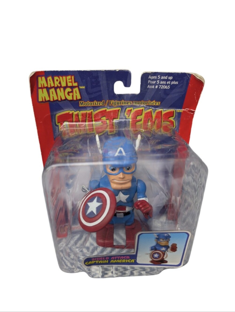 Marvel Manga Motorized Twist Ems Shield Attack Captain America Wind-up Toy